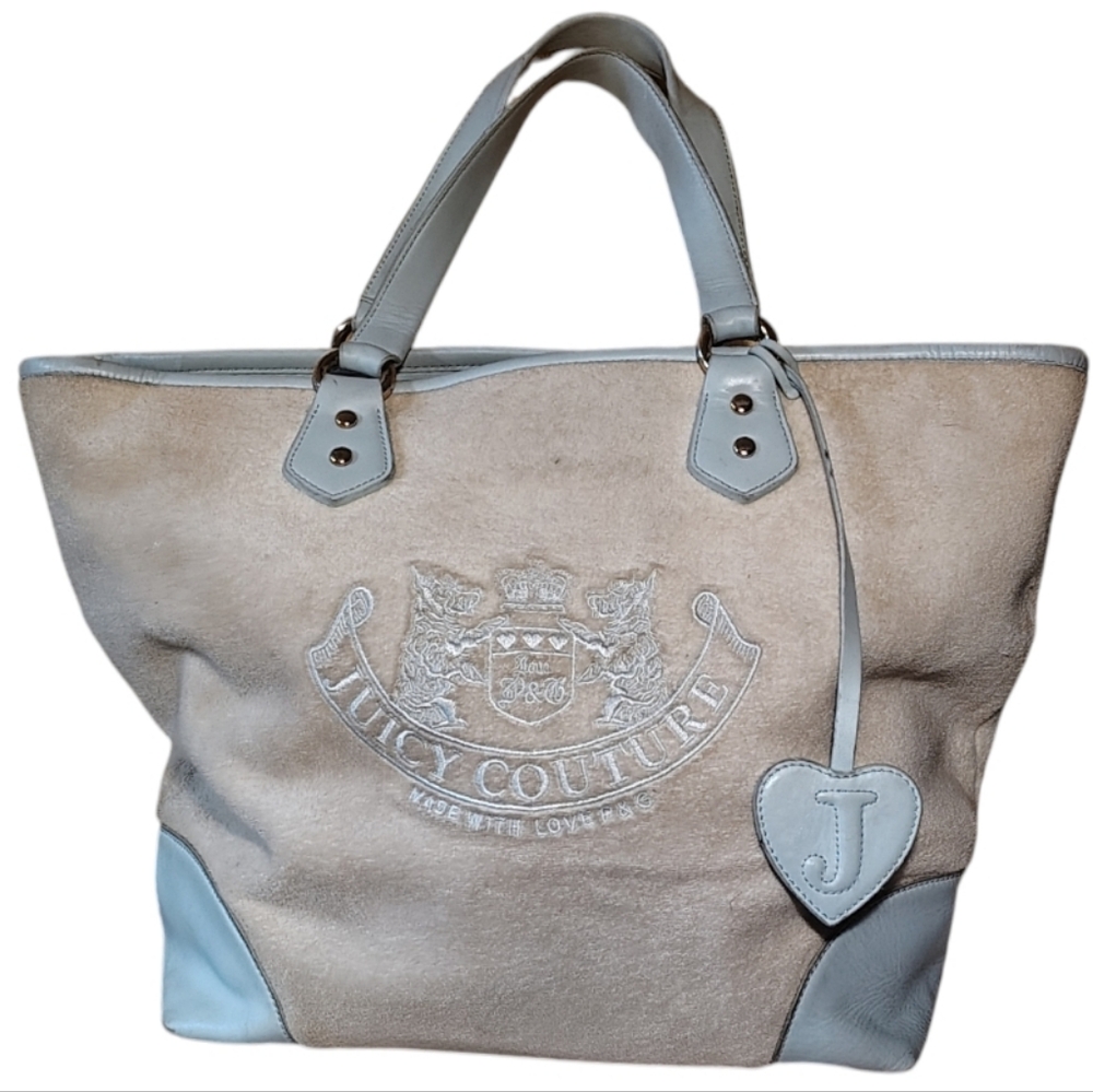 Vintage Juicy Couture Scottie Dog Cream/Blue Tote